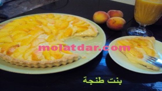 طورطة بالخوخ مع عصير الخوخ ولا أروع