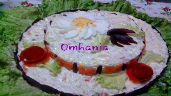 سلطة على شكل طورطة منظرها زوين salata 3ala chakl torta